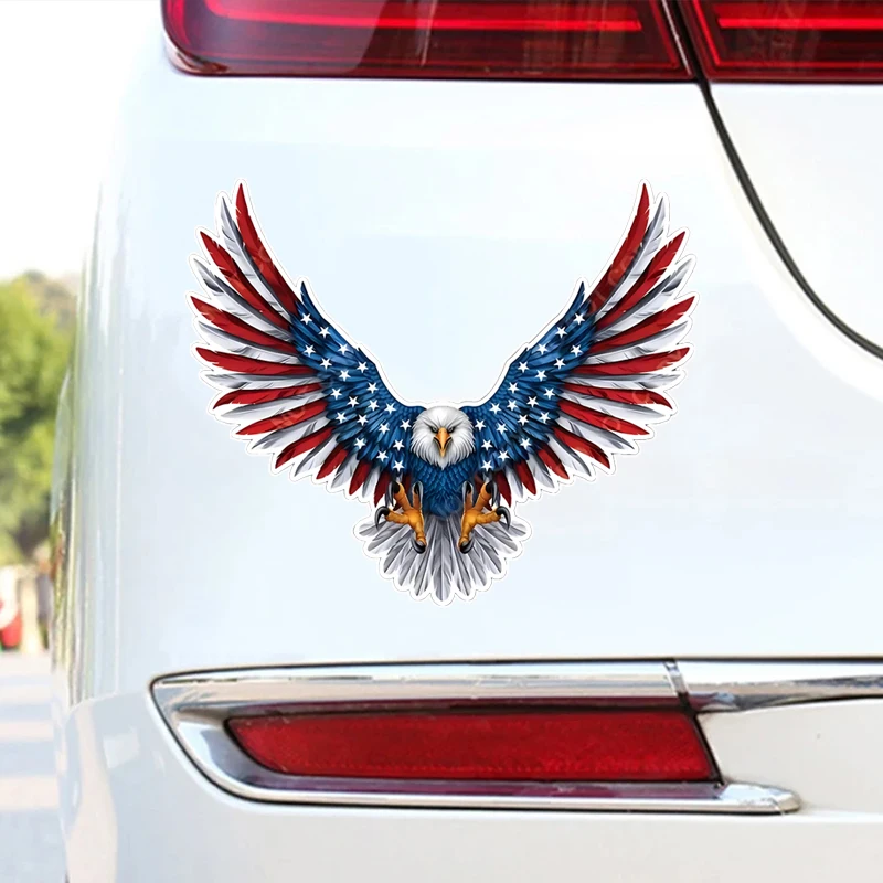 JT253# Bald Eagle American Flag Sticker Waterproof Car Sticker Viny Cool Car Styling Car Accessories Pegatinas Para Coche