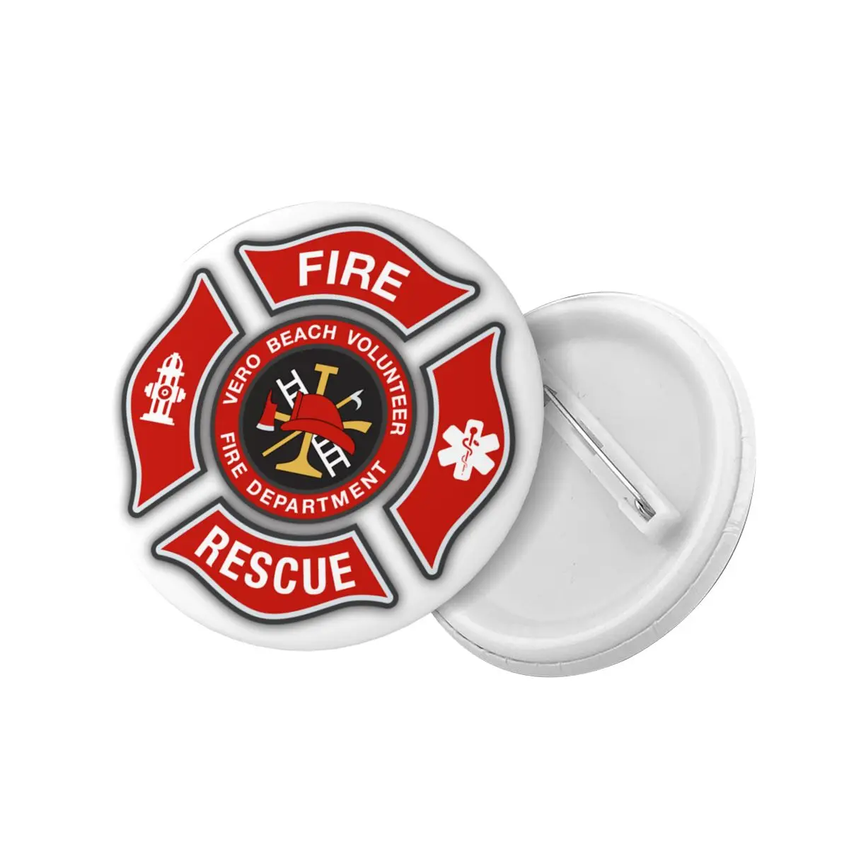 Fire Rescue Firefighter Soft Button Pin Custom Funny Pinback Badges Brooches Boyfriend Gift