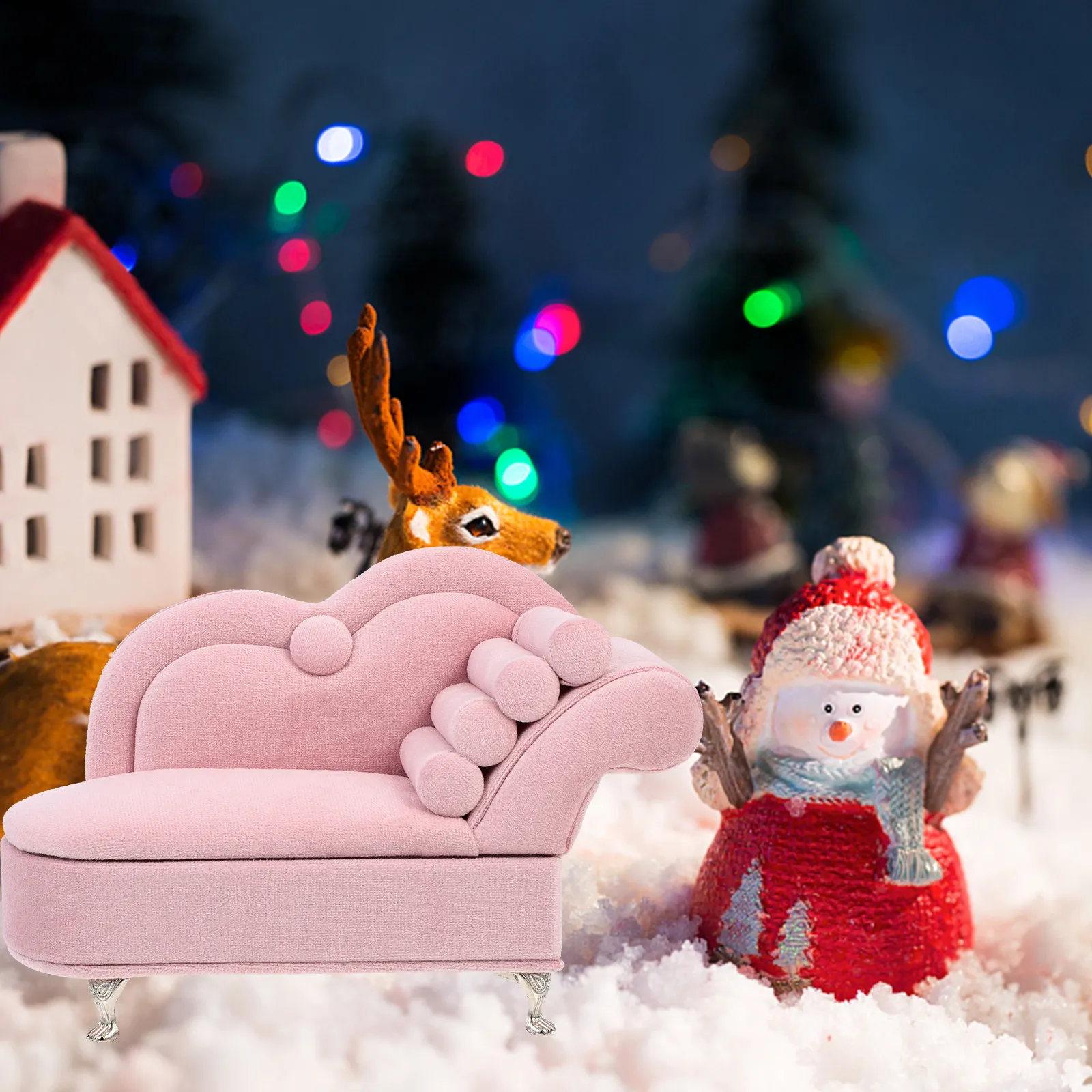 

Mini Single Sofa Decoration for Dollhouse Accessories Stylish Miniature Furniture Artistic Kids Home Accent Delicate Mini Sofa