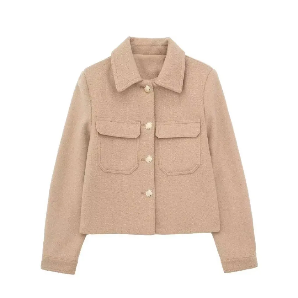

Women's Autumn Fashion Two-Color Wool Blend Short Blazer Style D69289 for