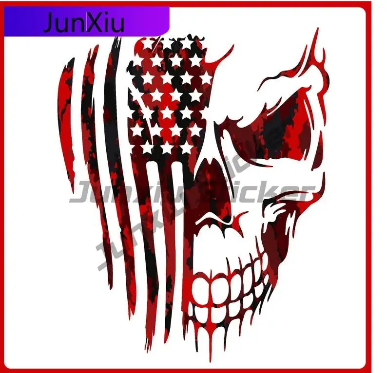 

Personality Usa Skull Flag Sticker America Distressed Decal Vinyl Graphic American Decoration For Car Truck Window Camper Windo