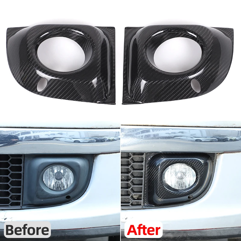Real dry carbon fiber For Fiat 500 2011-2015 car front fog light cover bumper decorative sticker exterior styling accessories