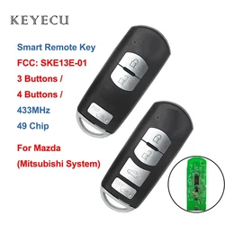 Keyecu SKE13E-01 Chiave telecomando intelligente per auto 3 4 pulsanti 433 MHz 49 Chip per Mazda (sistema Mitsubishi) 6 3 MX-5 CX-3 CX-5 CX-7