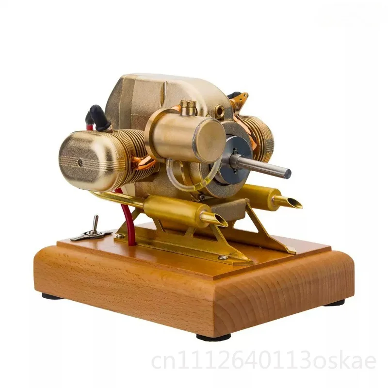Horizontal two-cylinder engine model Fuel Mini Mini RC-powered