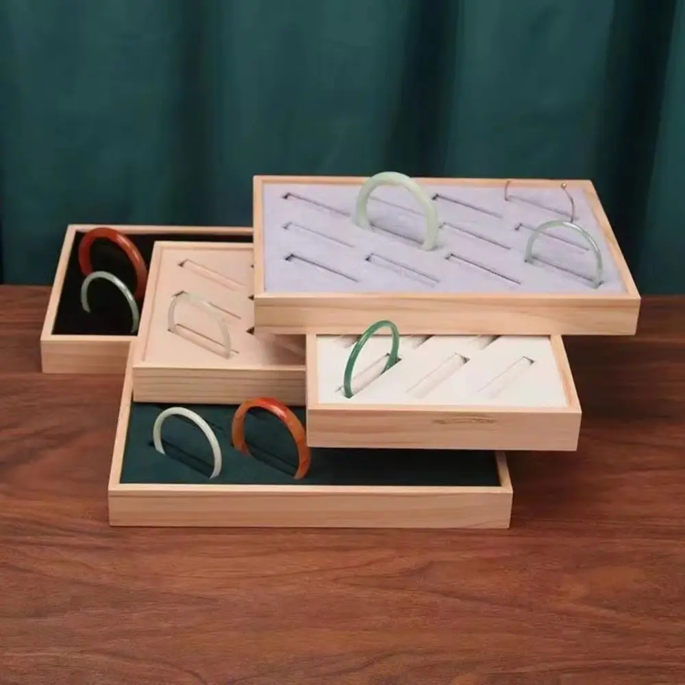 Wooden Bangle Display Tray Hand String Display Rack Bracelet Storage Holder Home Decor 12 Slots Jewellery Organizer