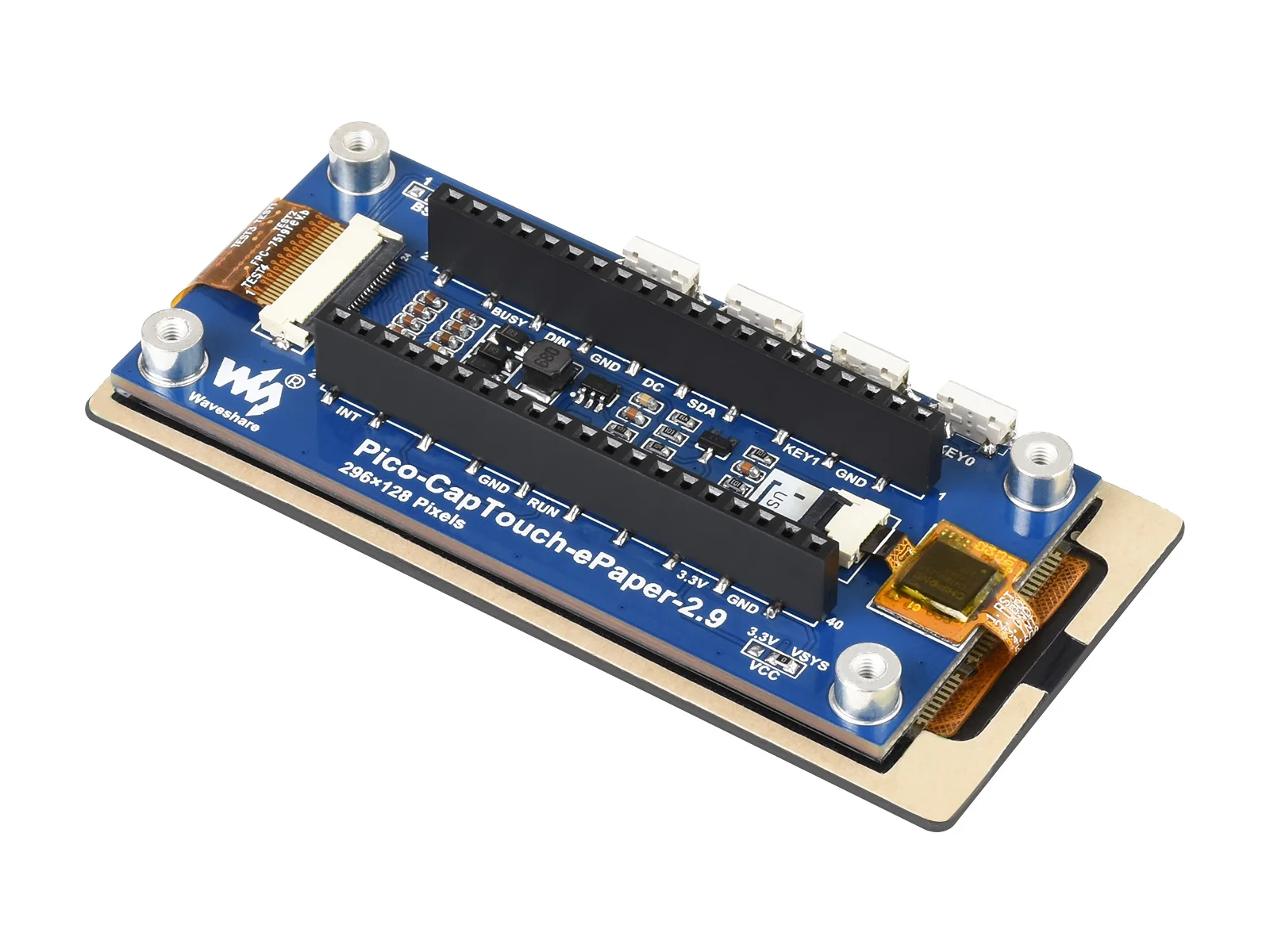 Picture 5: Waveshare 2.9inch Touch E-Paper Module 296×128 Black / White, Capacitive Touch, Partial Refresh, Low Power for Raspberry Pi Pico