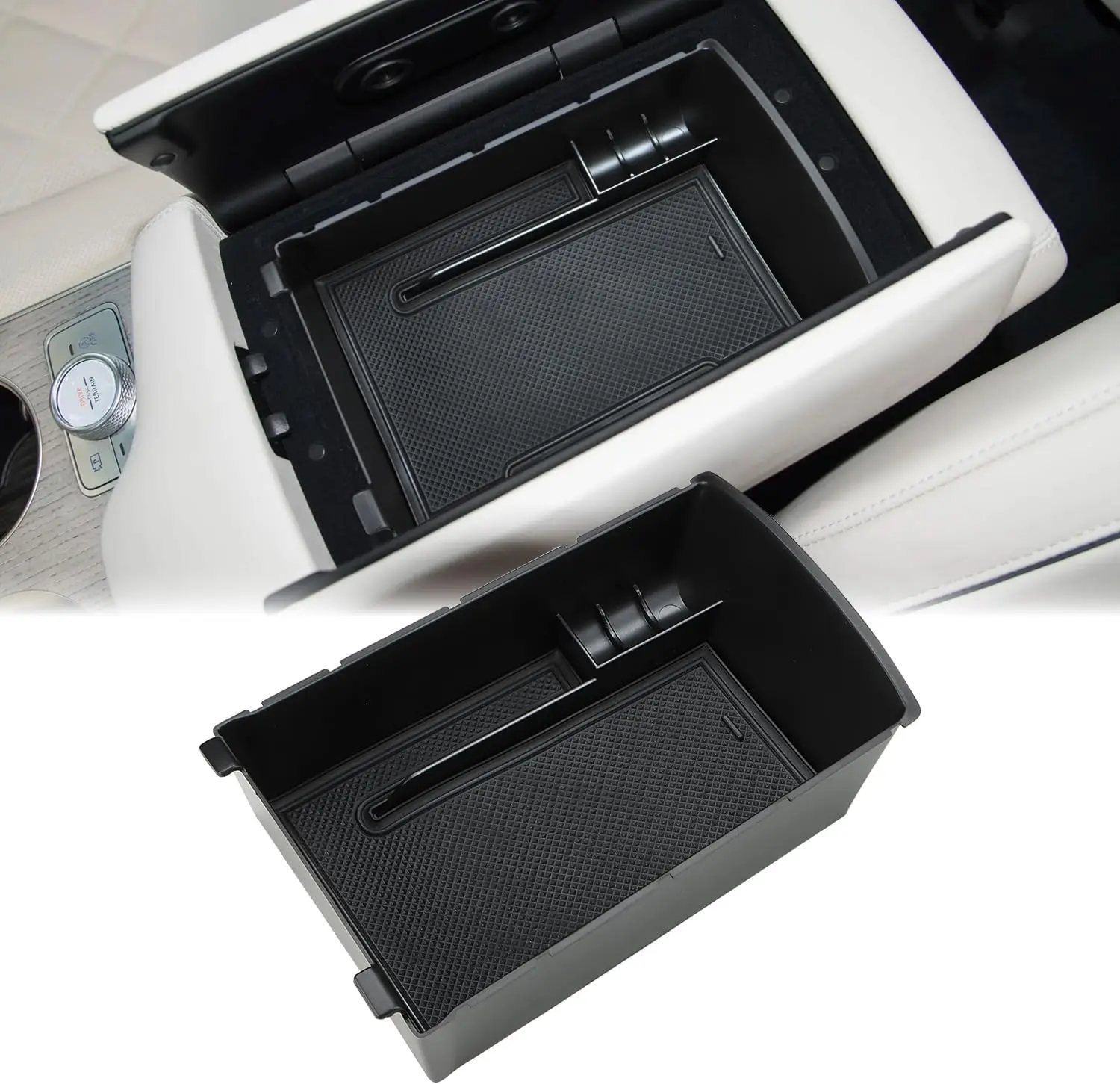 

RUNROAD Center Console Organizer Tray Compatible for Genesis gv80 2025 Accessories Front Car Storage Box Holder Tray Organizer