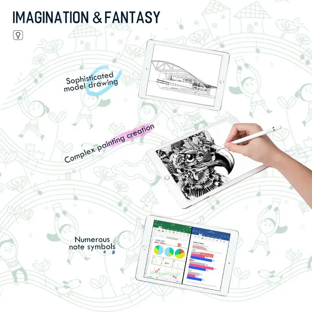 IOS 안드로이드 태블릿용 액티브 스타일러스 펜, 범용 정전식 터치 스크린 펜슬, 휴대폰 필기 그림, 아이폰 12, 13 용