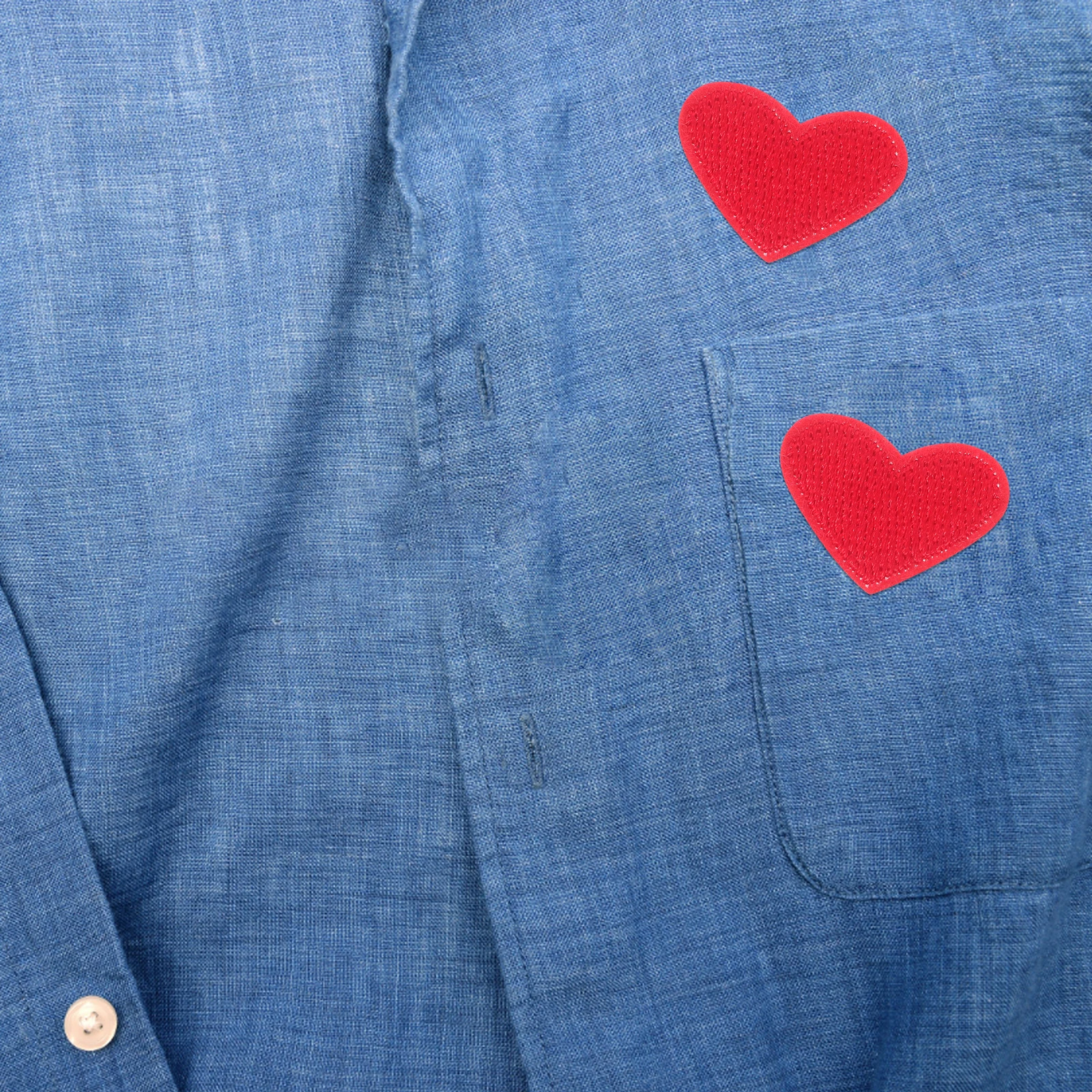 

50pcs Heart Shaped Embroidered Iron On Sew On Patches Cute Decorative Appliques For Clothing Jackets Bags Shoes Diy Repair