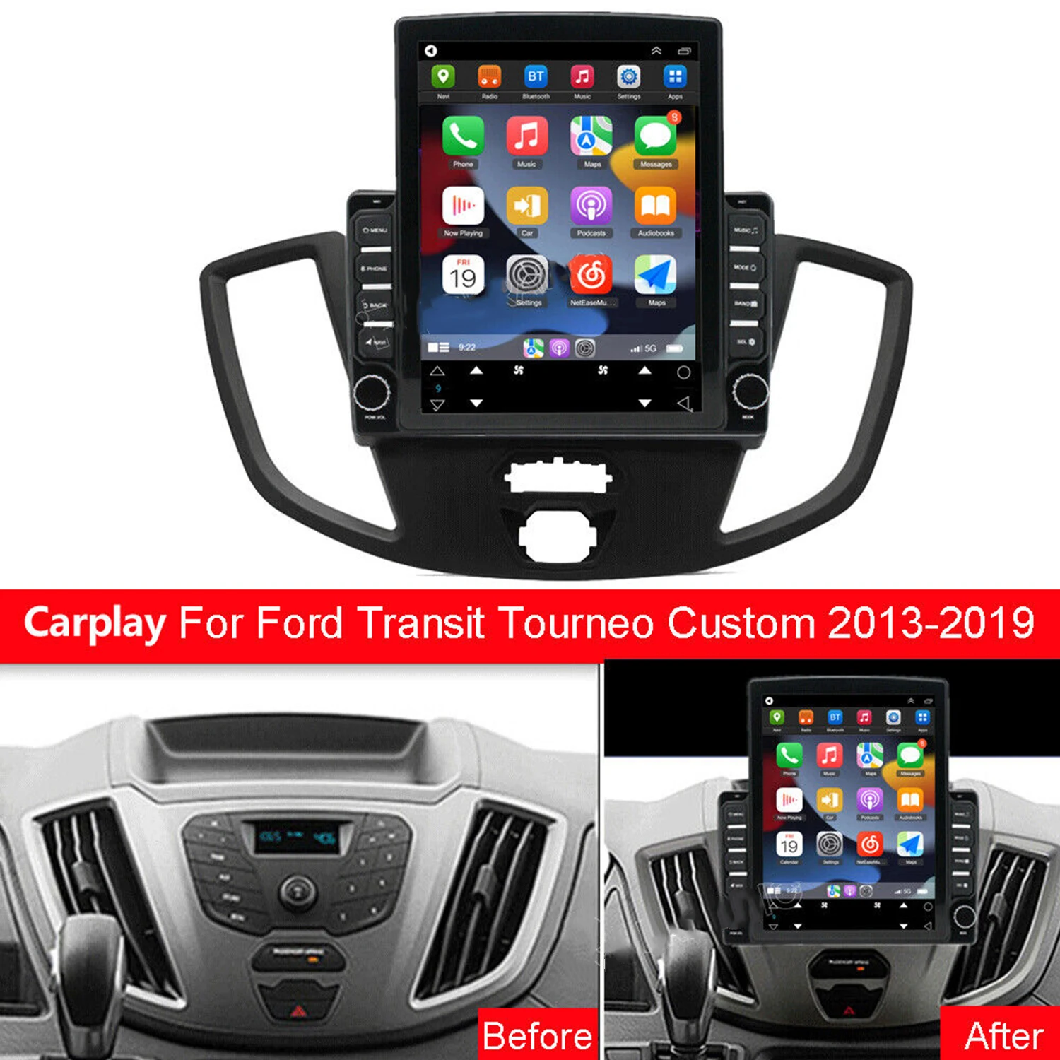 Pop 1set Car Stereo Radio For Ford Transit Custom 2013-2019 Android 12 Automotive Electronic Car Engine Replacement Parts