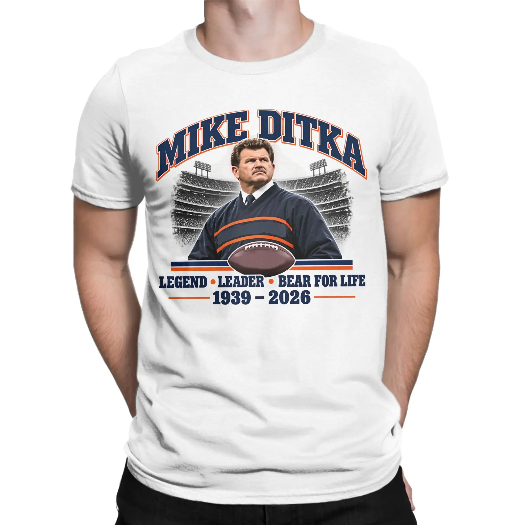 Mike Ditka 1939-2026 Legend Football T-Shirt Men Women  Unique Cotton Tee Shirt O Neck Short Sleeve T Shirt Gift Idea Clothes