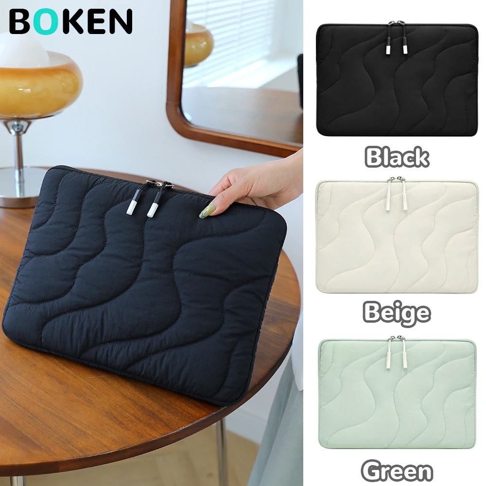 

Soft Laptop Sleeve Bag 13 14 Inch, Plush Lining Protective Case for MacBook Air Pro Lenovo HP Dell for Travel School Business