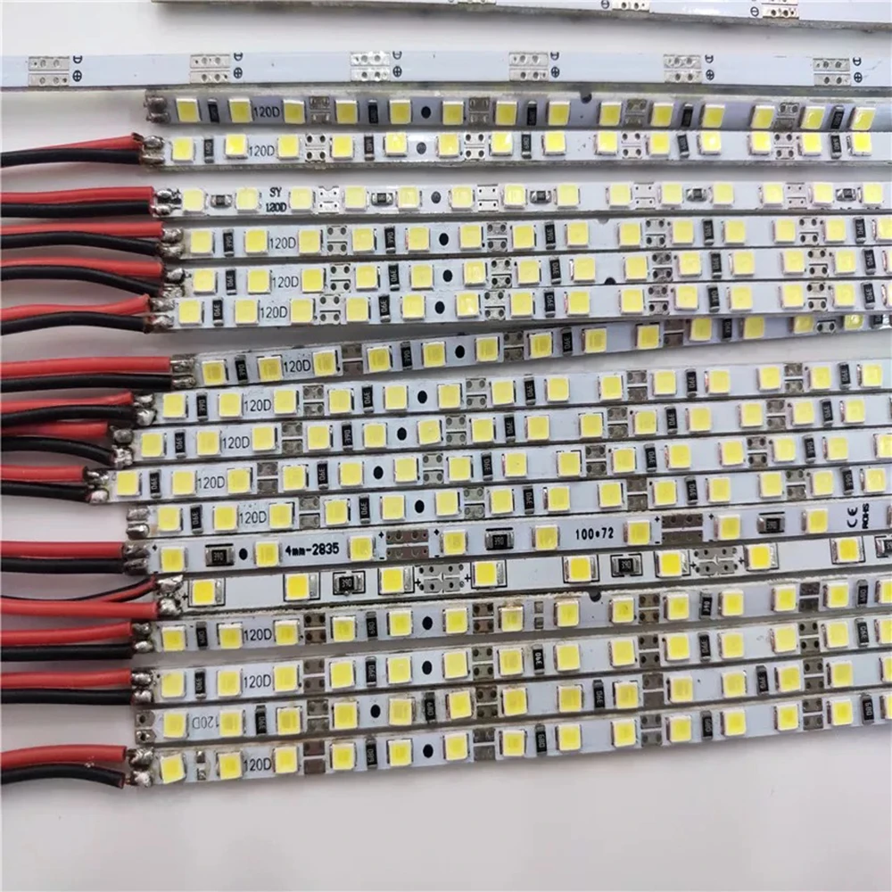 10pcs* 50cm 4mm Super Bright LED Hard Rigid Bar Light DC 12V/24V SMD 2835 60 LEDs/0.5m 120leds/m Led Strip Backlight Cool White