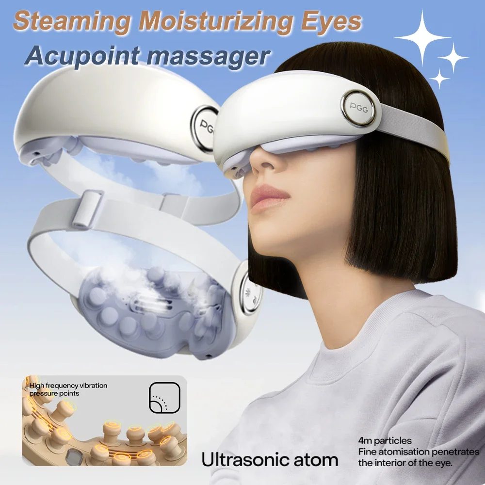 

Warm Spa Eye Glasses Acupressure Therapy Kneading Heating Tired Dry Eyes Atomization Massage Glasses