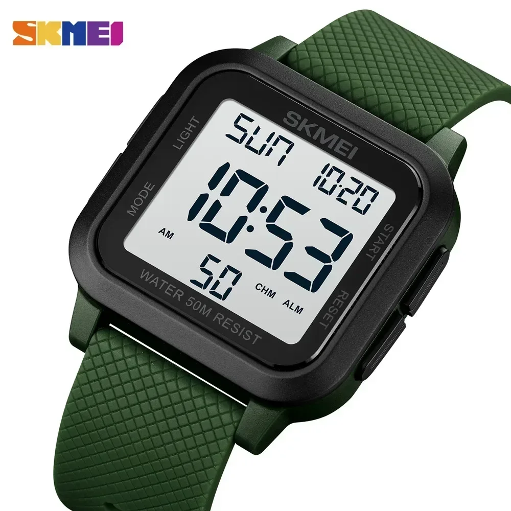 5PCS/Set SKMEI1894 Men's Alarm Clock and Timer 5Bar Waterproof Military Watch LED Display Digital Watch Outdoor Sports