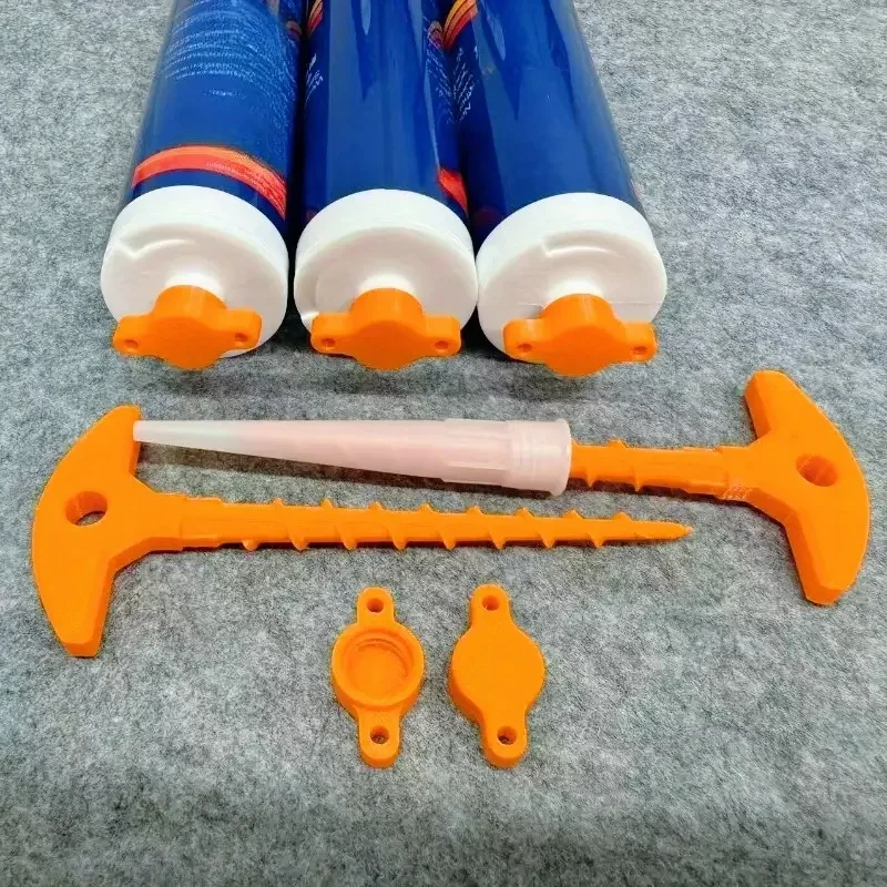 ฝาปิดหัวฉีดยาแนว 2 ชิ้น ป้องกันการแห้งสำหรับหลอดยาแนวแก้ว ขนาดมาตรฐาน เครื่องมือ DIY