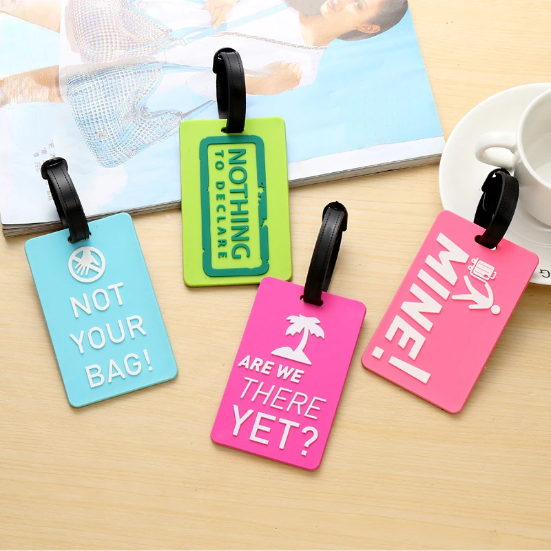 Cool Slogan Travel Accessories Creative Luggage Tag Silica Gel Suitcase ID Address Holder Baggage Boarding Portable Labels