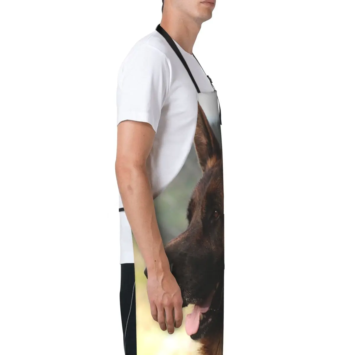 صورة كلب الراعي الألماني الناضج مريلة الشيف الطبخ الخبز Tablier بلا أكمام مريلة المطبخ بينافور للنساء الرجال البستنة #6