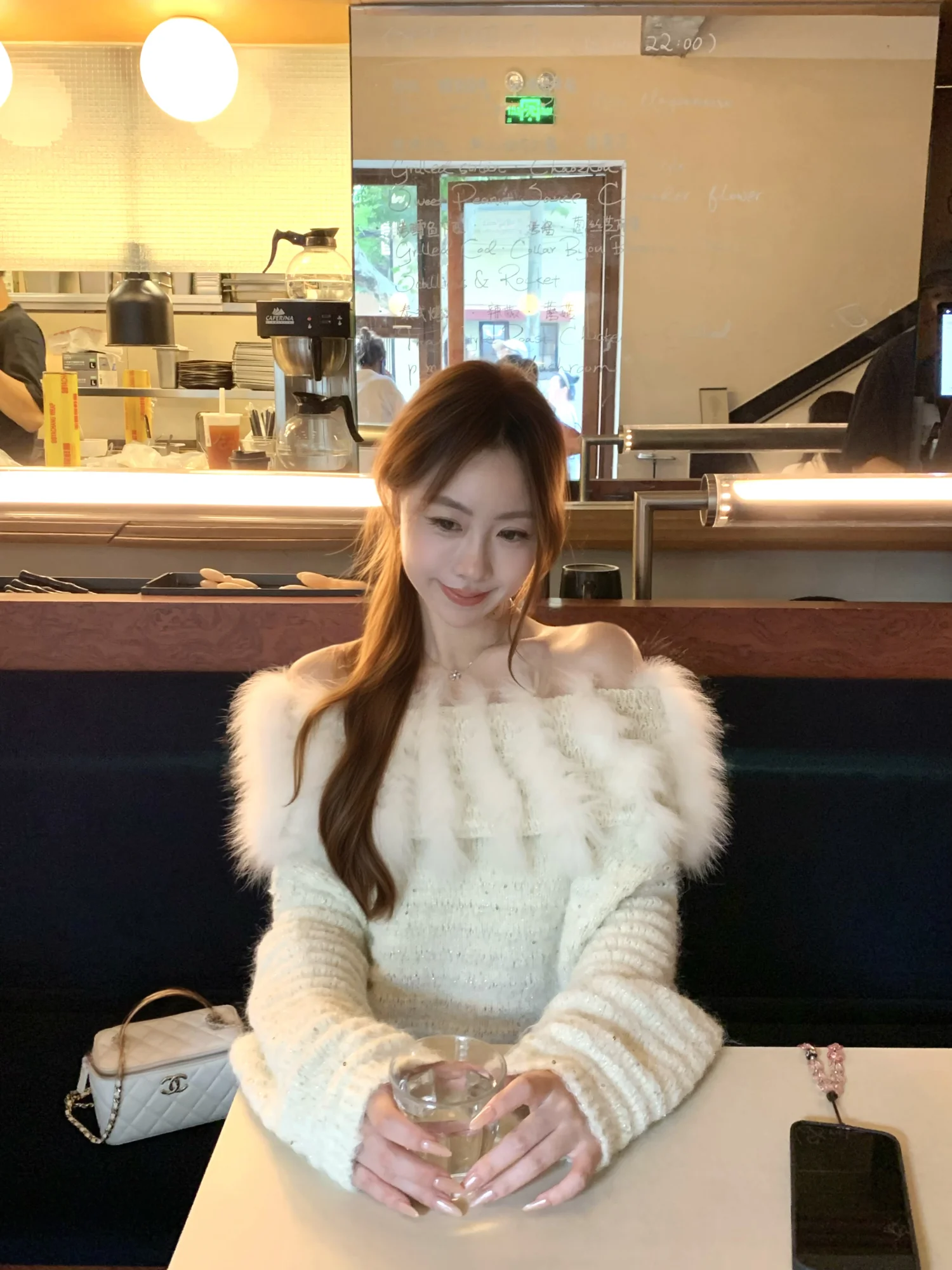 

e oulder Fur Sweater Sparkling Sequins Soft Gentle Focus on the First Love of Hakodate for Women Autumn Winter W...