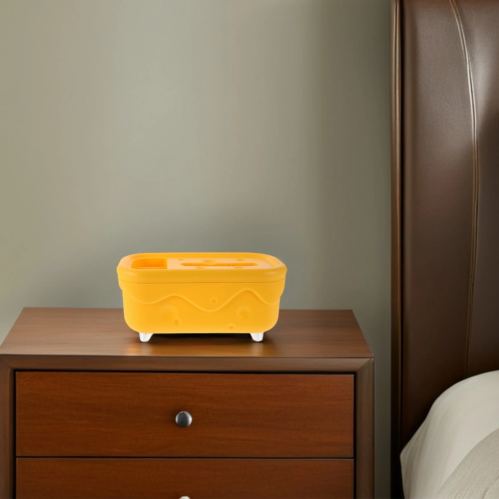 

1pcs Yellow Tissue Box Holder Storage Organizer Decorative Kitchen Bathroom Napkin Dispenser Container Multifunctional Remote