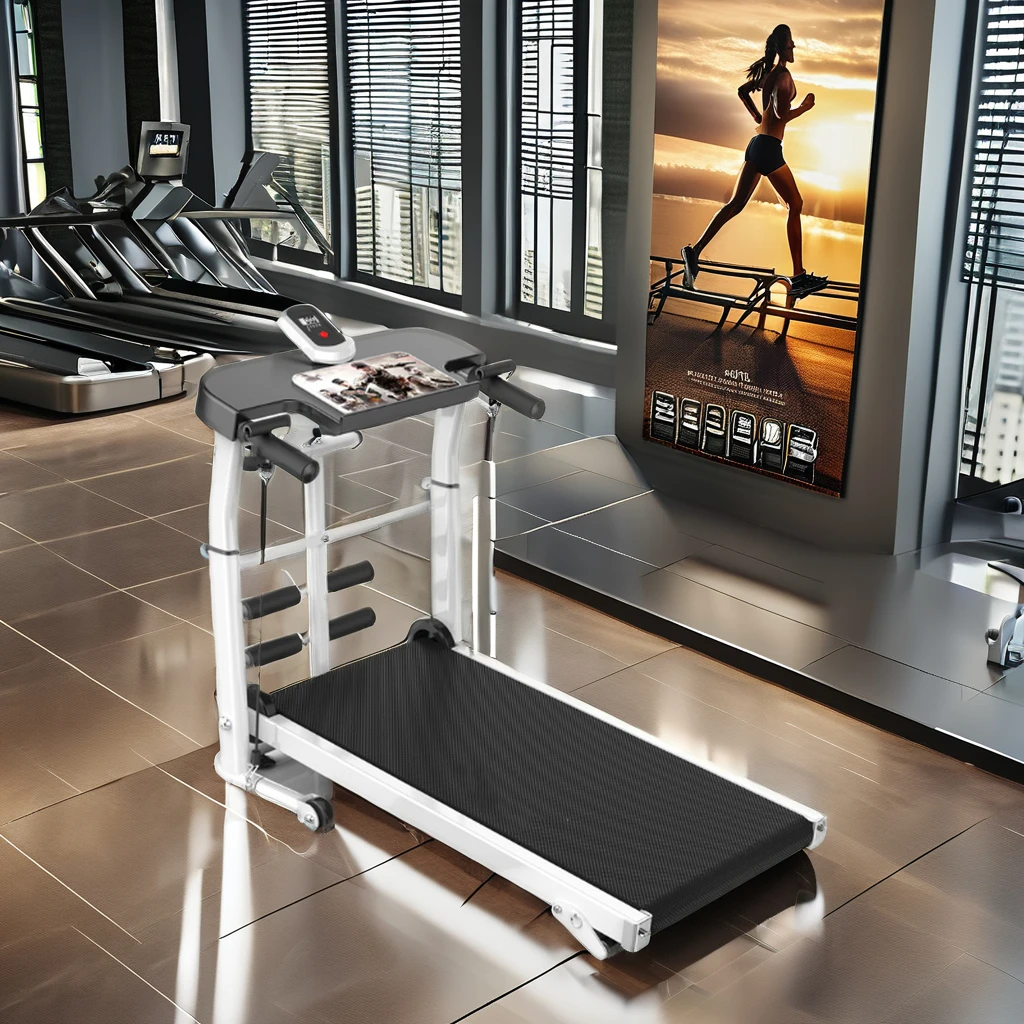 جهاز مشي مسطح داخلي للتمرين في صالة الألعاب الرياضية للاستخدام المنزلي 150 كجم جهاز سير رياضي ميكانيكي قابل للطي