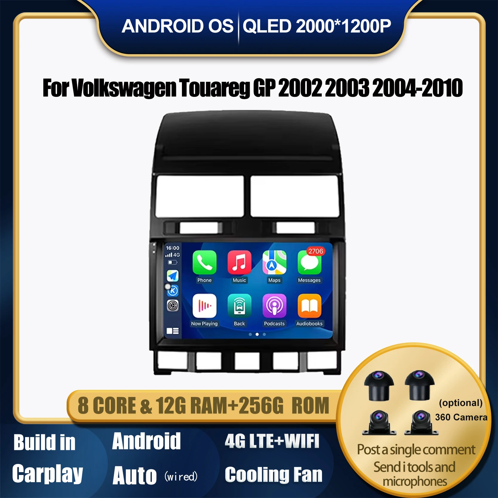 

Car Radio For Volkswagen Touareg GP 2002 2003 2004-2010 Multimedia Video Player Stereo GPS Navigation Tools Bluetooth