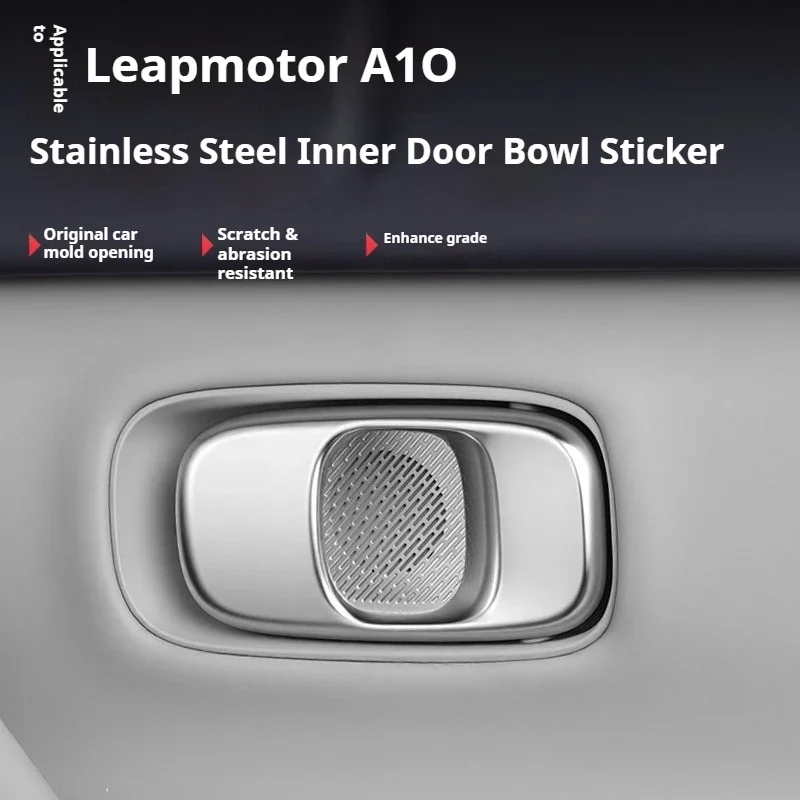 Car Inner Door Bowl and Handle Cover for Leapmotor B03X A10 Stainless Steel Inner Door Bowl Sticker Interior Modify Supplies
