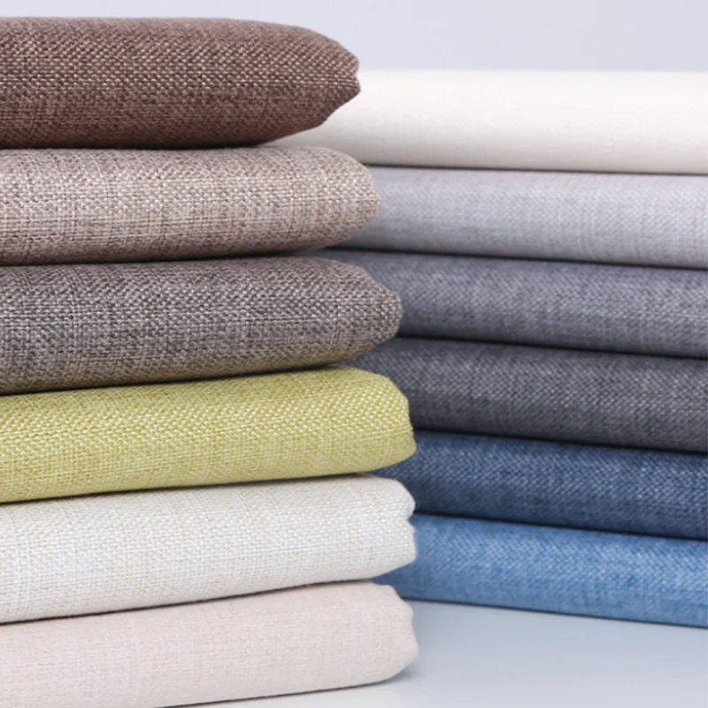 Linen Fabric By The Meter for Upholstered Sofa Covers Furniture Sewing Coarse Thickened Cotton Flax Plain Textile Decorative Diy