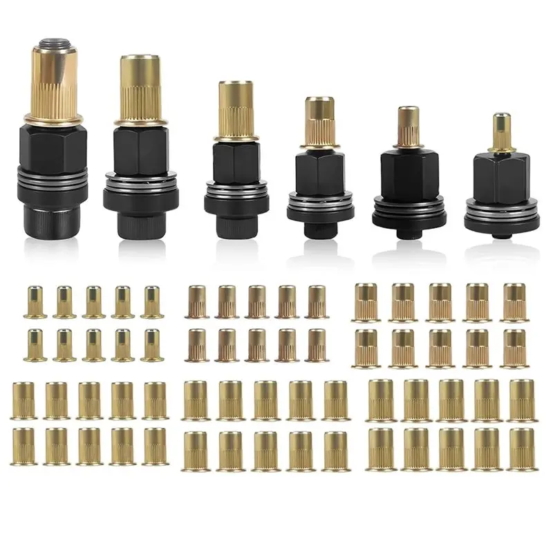 

Набор клещей для установки заклепочных гаек (6 шт.), заклепки M3-M10, в комплекте 60 гаек, набор инструментов для запрессовки гаек