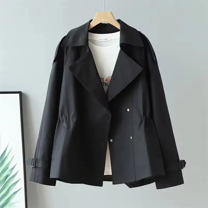 Frühling Herbst Frauen Kurze Windjacke Mantel 2025, Neue Koreanische Feste Overwear Jacke Weibliche Tops Gabardina Mujer frauen Grundlegende Mantel