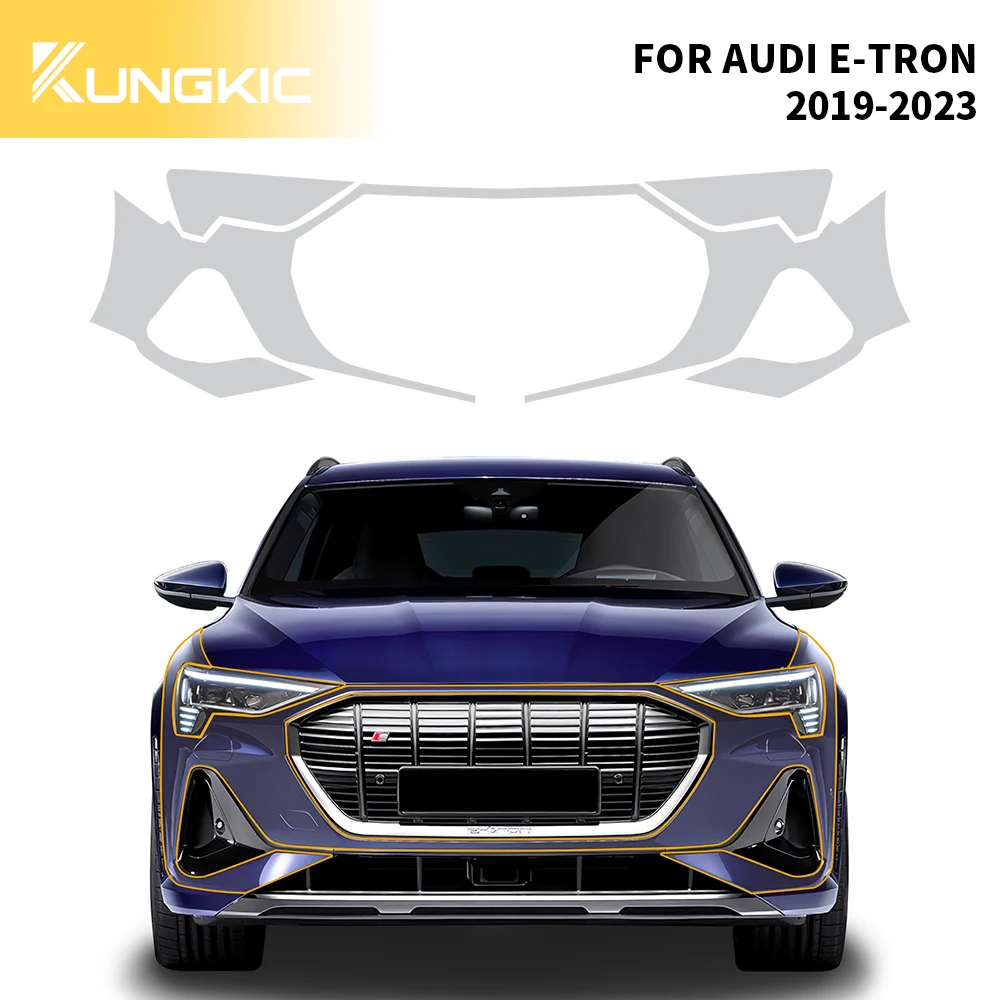 

Anti-Scratch Stickers Tpu Transparent Protective Film for AUDI E-TRON 2019-2023 Car Front Bumper Exterior PPF Paint Protection