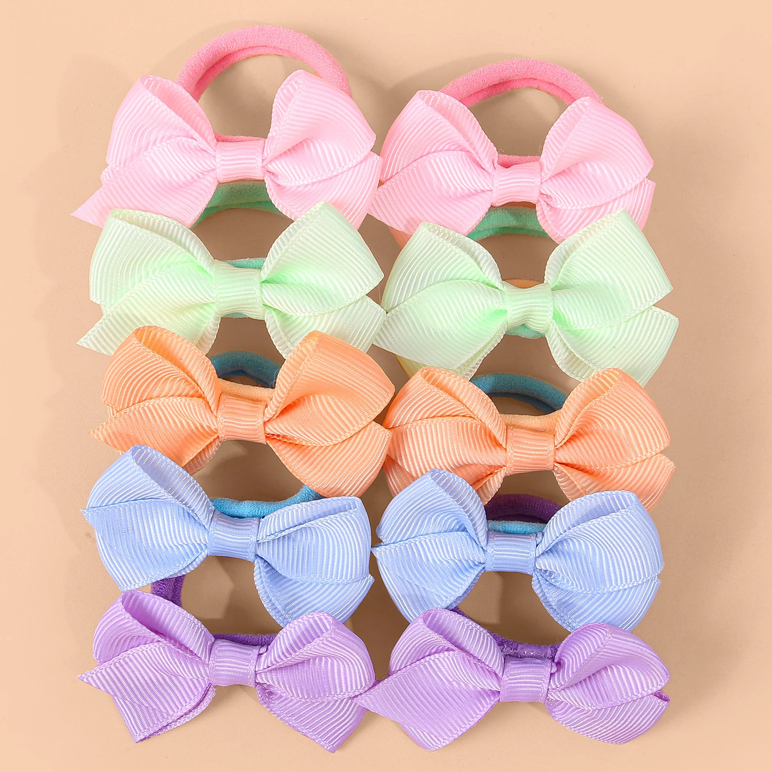 10/40 Uds. Banda elástica para el cabello de nailon con lazo satinado para niñas, bonita banda para el cabello con cola de caballo suave para niños y mujeres, accesorios para el cabello para la escuela diaria