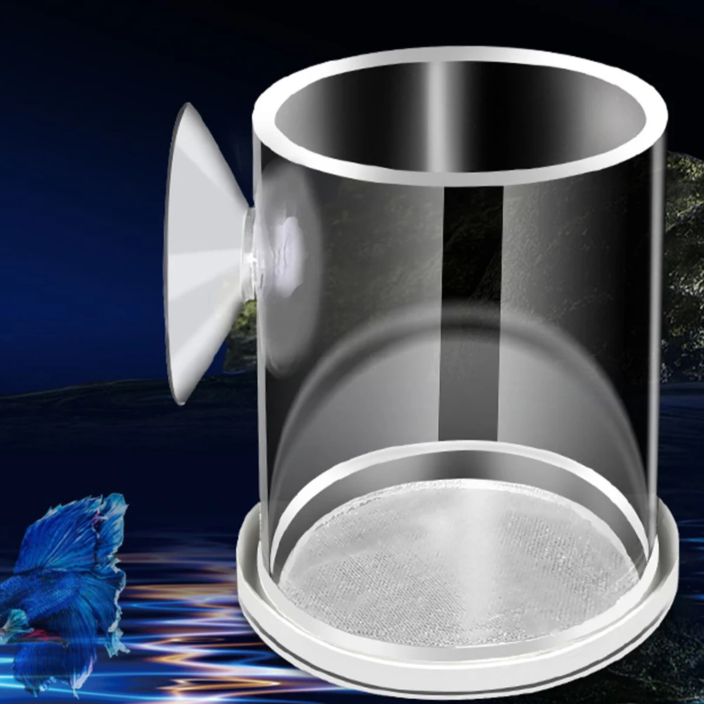 

Acrylic Fish Feeder Tank Feeding Ring Suction Cup Pet Food Container Mesh Design Aquarium Supply For Most Sizes