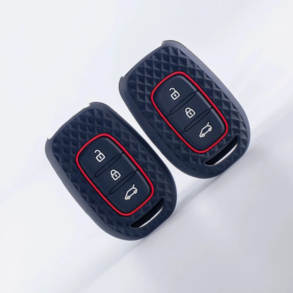3 Button For Renault Koleos Megane Fluence Dacia Duster Logan Sandero 2020 2019 2018 Silicone Key Fob Cover Case Shell Holder