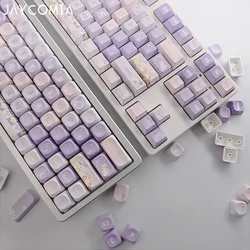 MOA/Cherry Profile Purple Rabbit PBT Keycaps Big Set Dye-Sub Alice ISO Layout Key Caps For Mechanical Keyboard Wooting 75 Hi75