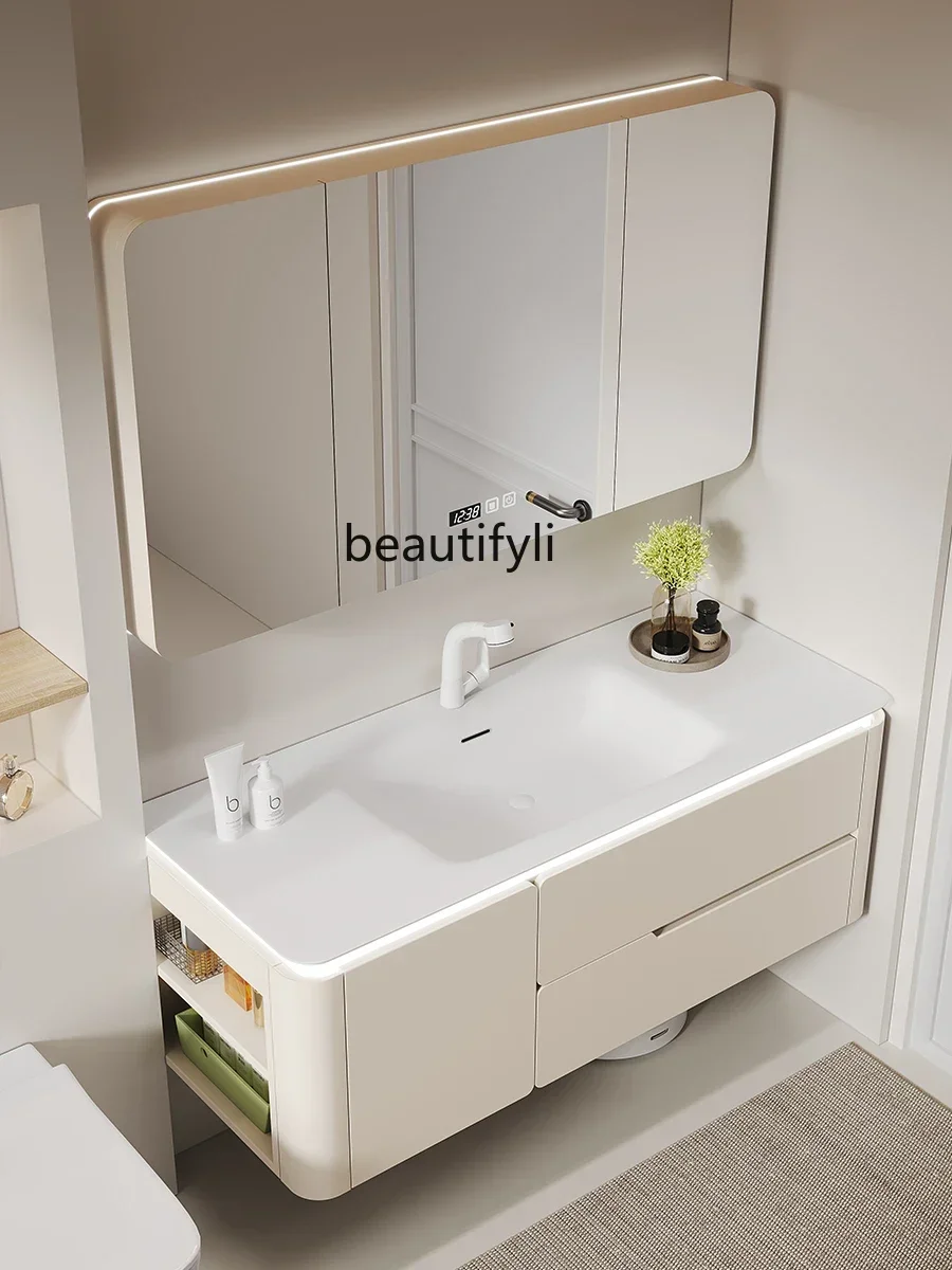 

45Household Whole Washbin Bathroom Cabinet Combination Oak Paint Skin Feeling Washbasin Washstand Customization