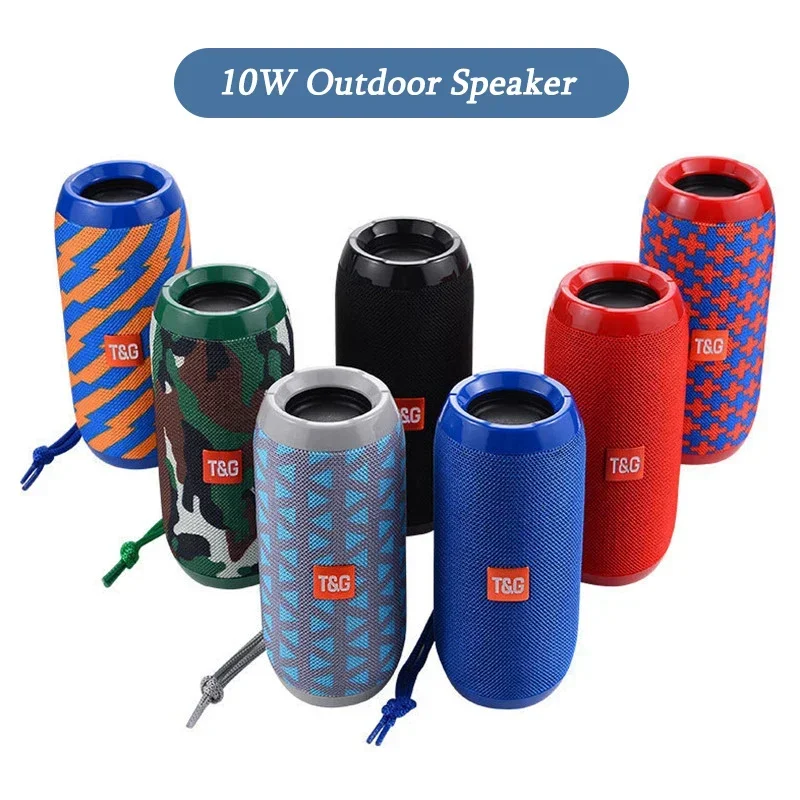 T&G TG117 Portable Bluetooth Speaker Outdoor Wireless Woofer Free Call /FM/TF Card/USB Flash Drive Connect Mobile Phone/Tablet