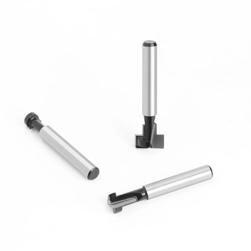 3 pz/set punte del Router del foro della serratura del carburo dello stinco da 1/4 di pollice per la lavorazione del legno bullone esagonale T-Track fresa di scanalatura