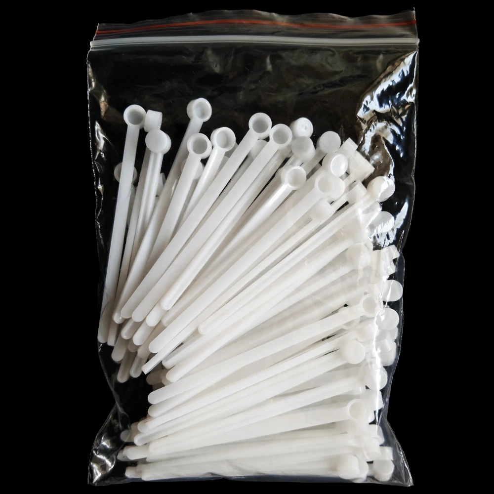 100 PCS White Measuring Spoon 1 Spoon Is 0.02 g Powder