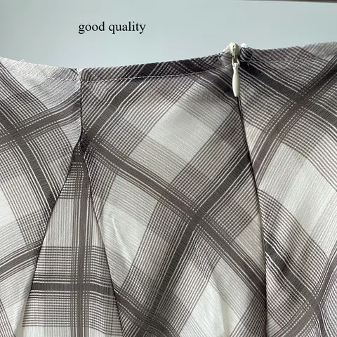 फ्लोइंग चेक मिडी स्कर्ट 2025 स्प्रिंग समर न्यू रेट्रो लॉन्ग स्कर्ट सीसाइड हॉलिडे कैज़ुअल ब्राउन महिलाओं के कपड़े 8 best sales लंबी महिलाओं के कपड़े - №4