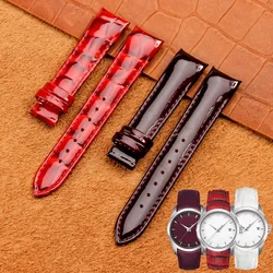 Genuine Leather Watch Strap for  Tissot  Watch Band 1853 Kutu Series T035210a Women's Watchband Mouth Belt  T035207a Red 18mm
