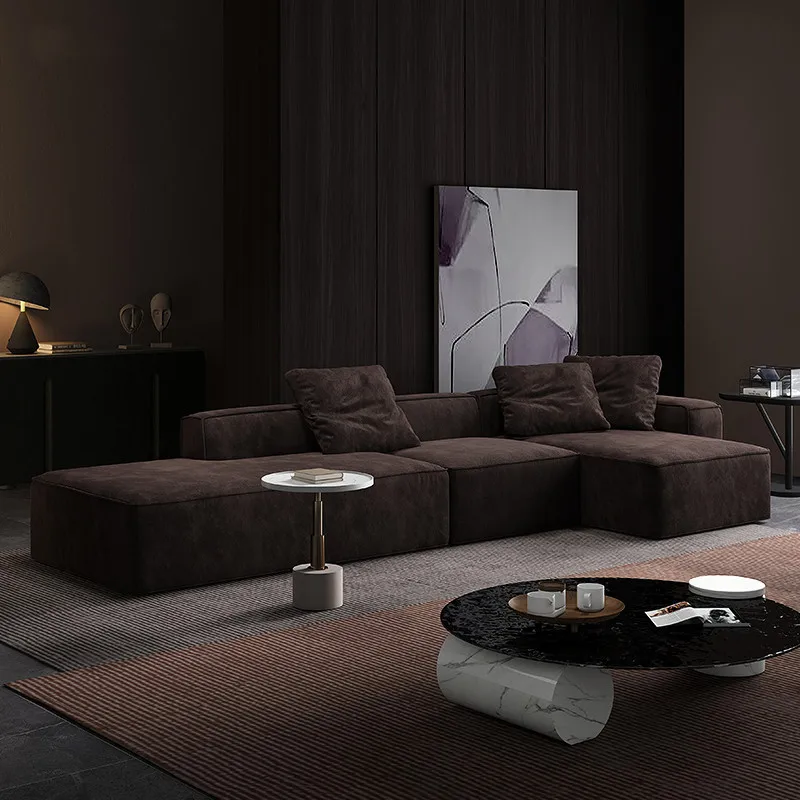 Modern simple Italian minimalist latex sofa light luxury living room, Nordic technology cloth