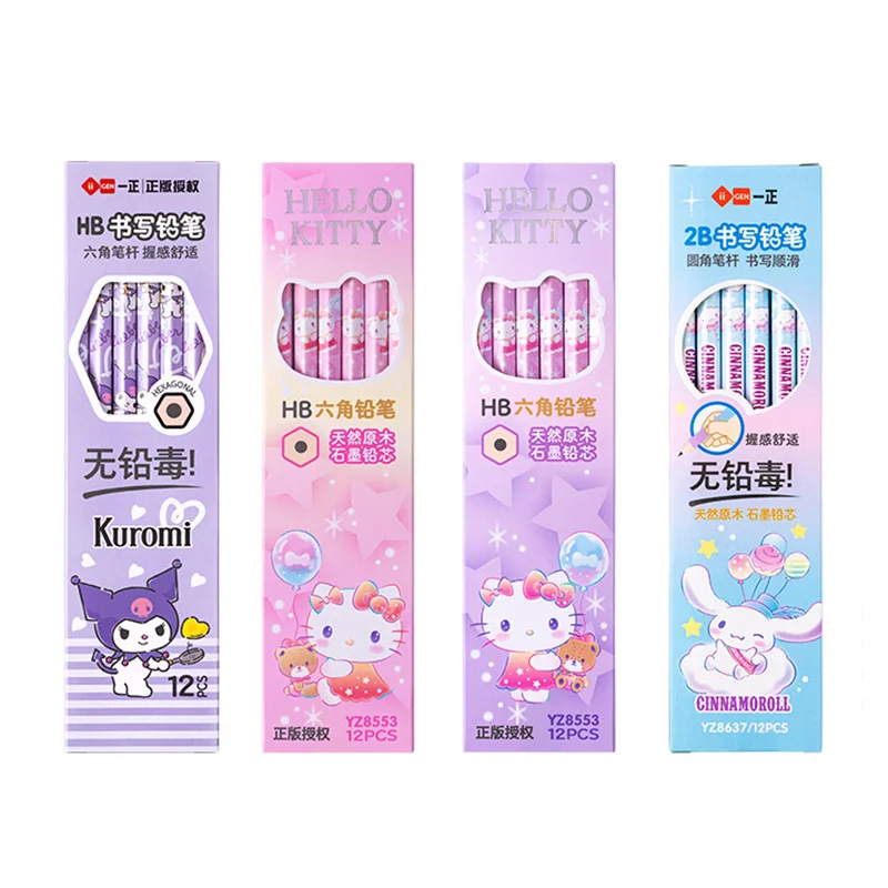 72 pcs/lot Sanrio Kuromi Kitty Wooden Pencil Standard Pencils Writing Drawing Tool School Office Supply Student Stationery