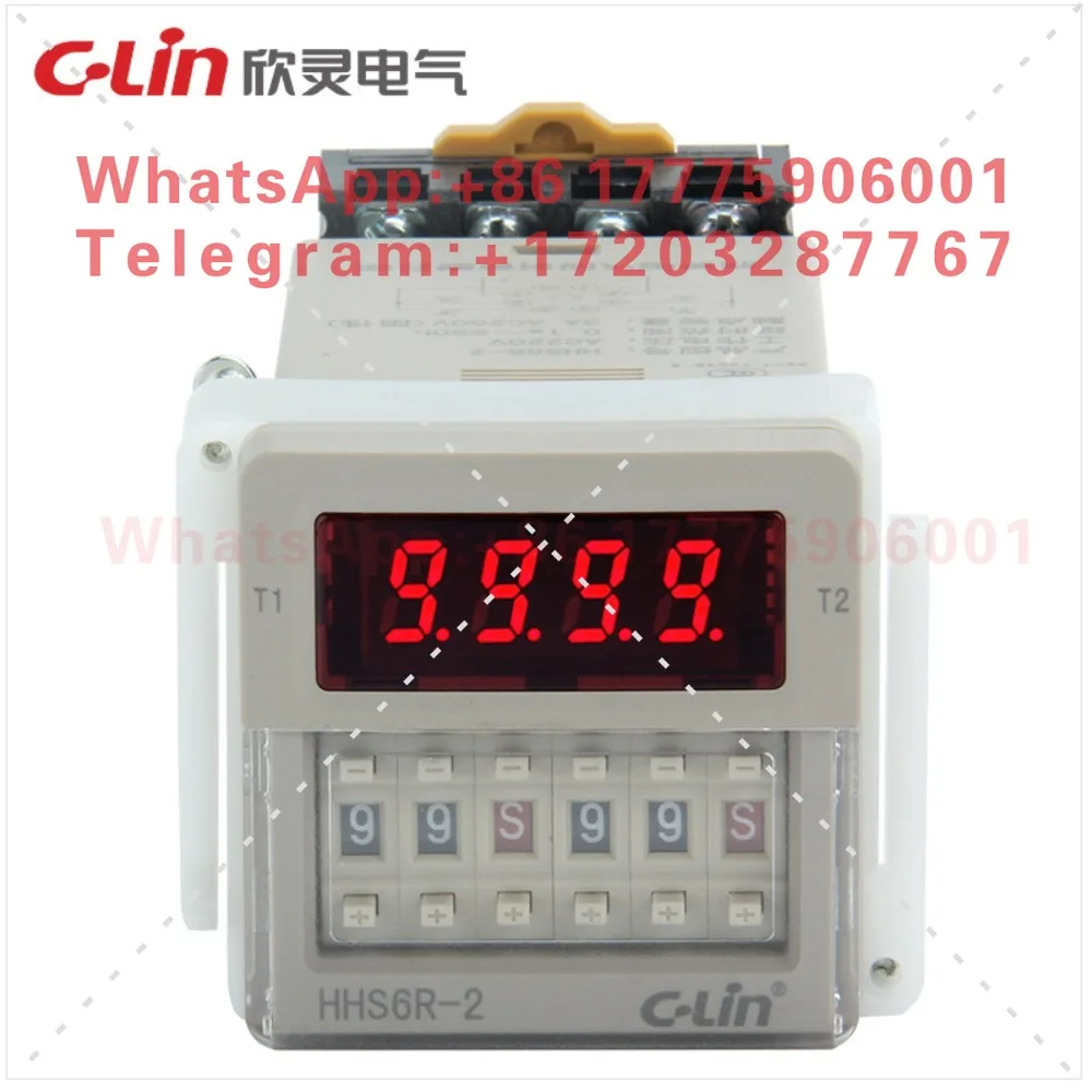 Digital display dual cycle time relay HHS6R-2 simultaneously outputs two sets of cycle delay touchpoint with seat