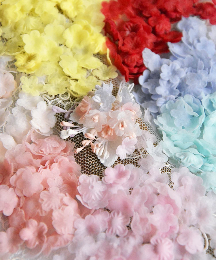 100 Stück Mini-Plissee-Organza-Blütenblätter für Babykleidung, Kopfbedeckungen, handgemachte 3D-Blumen, DIY-Materialien – Detail 7