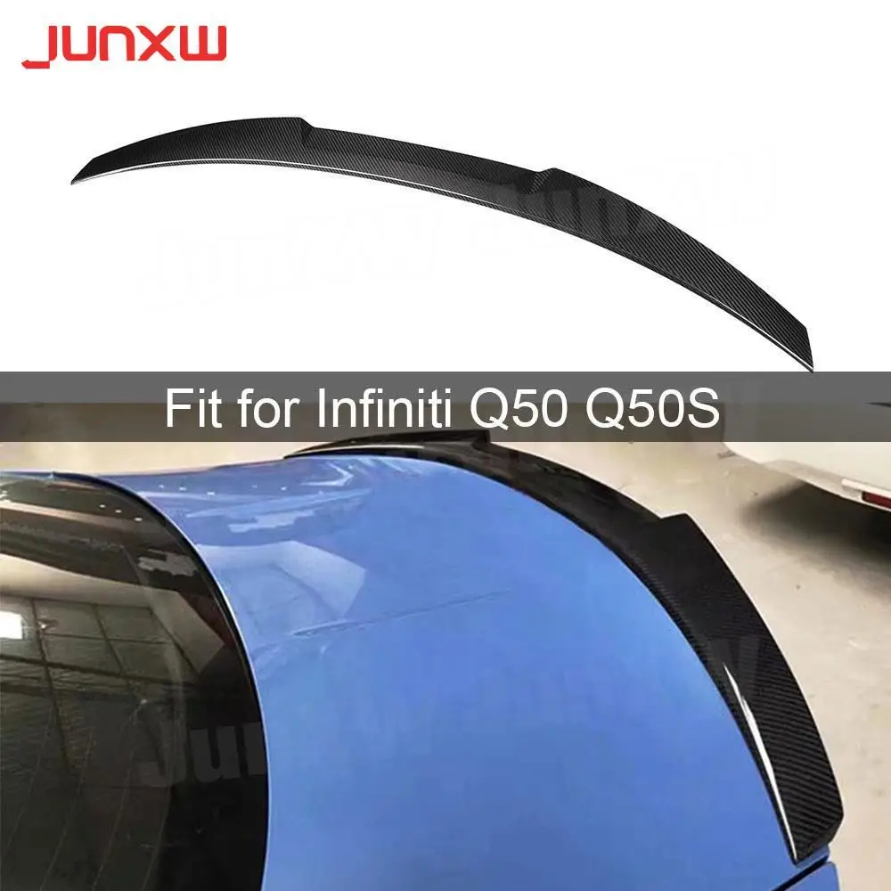 

Carbon fiber Rear Boot spoiler wings For Infiniti Q50 Q50S 2014-2020 Rear Trunk Trim Sticker Deck Spoiler Car Style