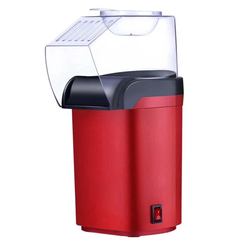 

Home Electric Corn Popcorn Maker Household DIY Automatic Mini Hot Air Popcorn Making Machine Kitchen Children's Gift Red EU Plug
