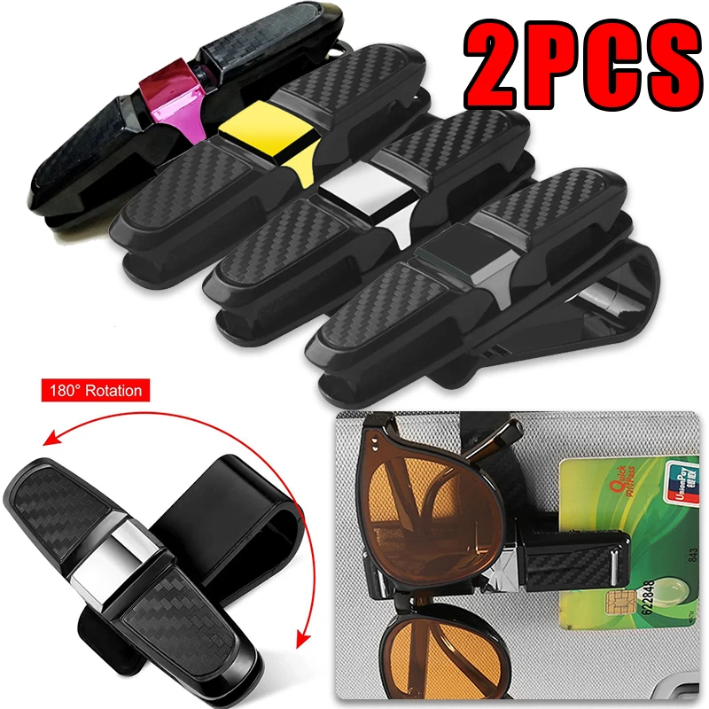 Car Glasses Case Holder Auto Sun Visor Glasses Sunglasses Organizer Clip Card Holder Eyeglasses Car Accessories Interior