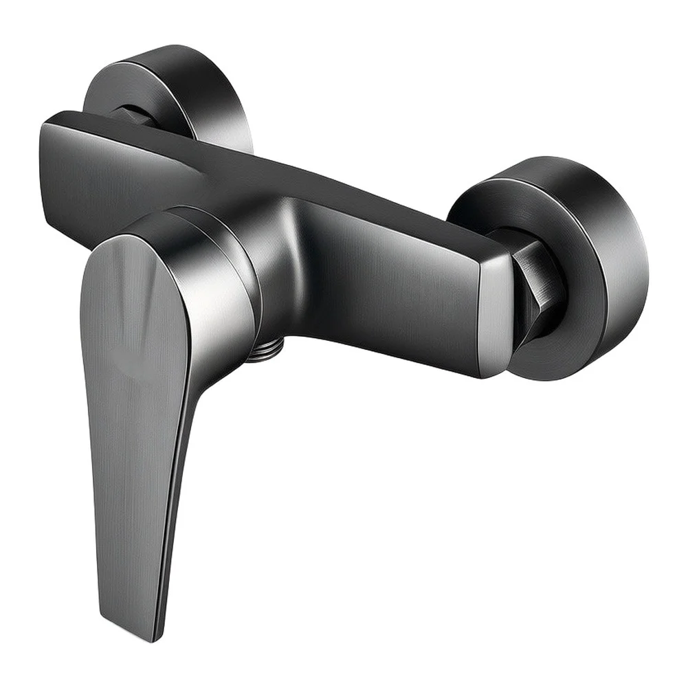 Single Handle Wall Mount Bathtub Faucet Shower Mixer Valve Solid Brass Construction Down Outlet for Hose Connection