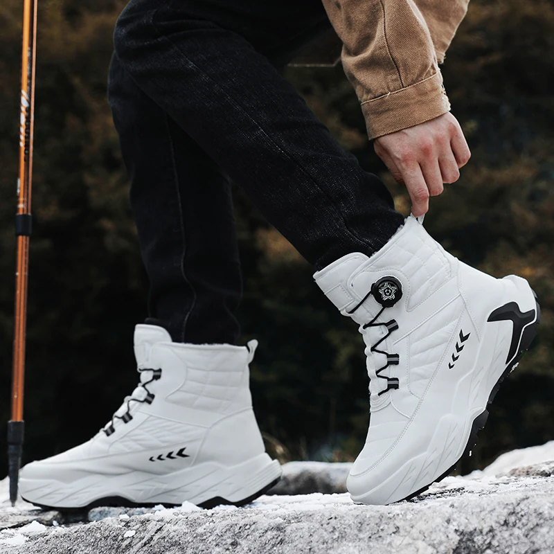 أحذية رجالية عالية الجودة من القطن الدافئ القطيفة شتاء جديد غير قابل للانزلاق في الهواء الطلق أحذية الثلوج غير الرسمية موضة جوكر أحذية العمل الشبابية أحذية قطنية #5